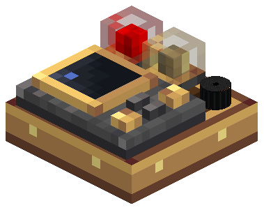 A Modular Table with an FMS module, a lit red lamp, an amber lamp and a buzzer